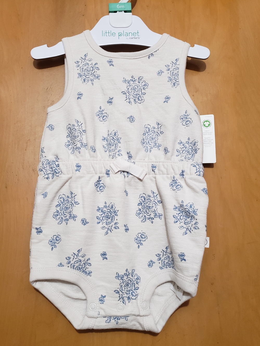 Little Planet by Carter's Cream Floral Romper - 6M